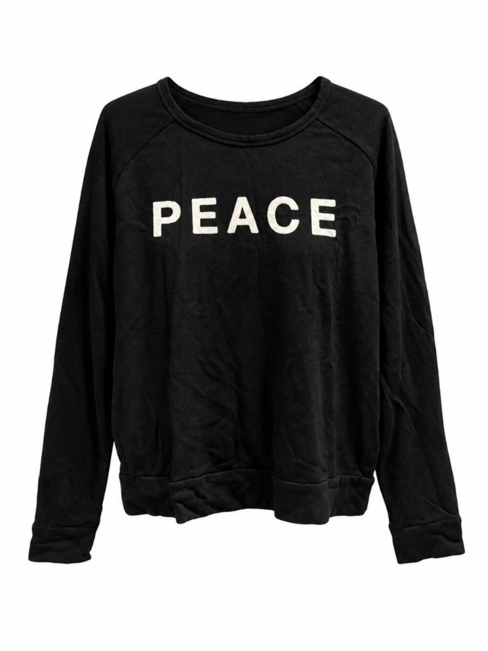 SUNDRY black soft sweatshirt “peace & love” - size 3 (large)